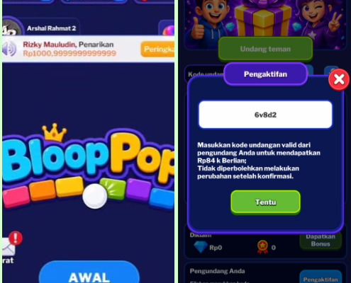 Kode Undangan Bloop Pop Terbaru "6v8d2" Bonus 84K Berlian, Begini Cara Klaimnya!