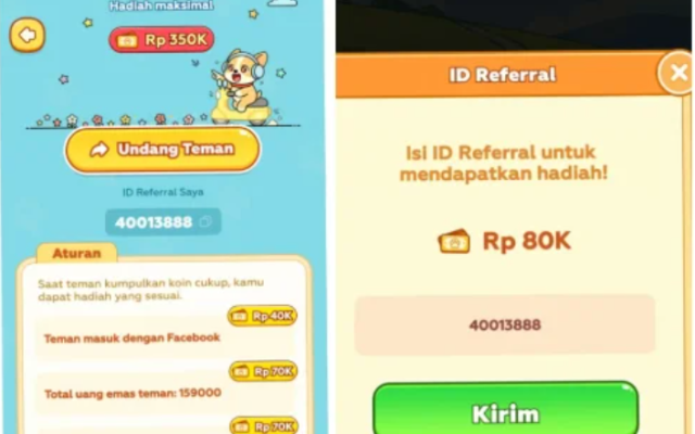 Kode Undangan Puzzle Dog "40013888" Bonus 80K, Ini Cara Klaim dan Penarikan Saldo
